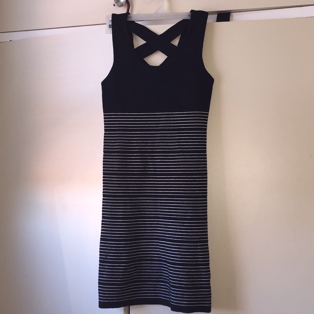 XS black and white formal pencil dress